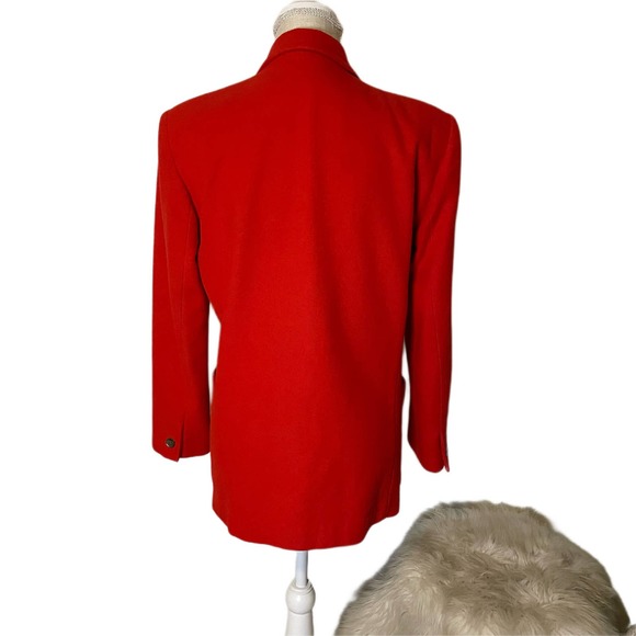 Vintage Neiman Marcus 100% Cashmere Red Orange One Button Blazer Jacket Size 8 - Picture 6 of 7